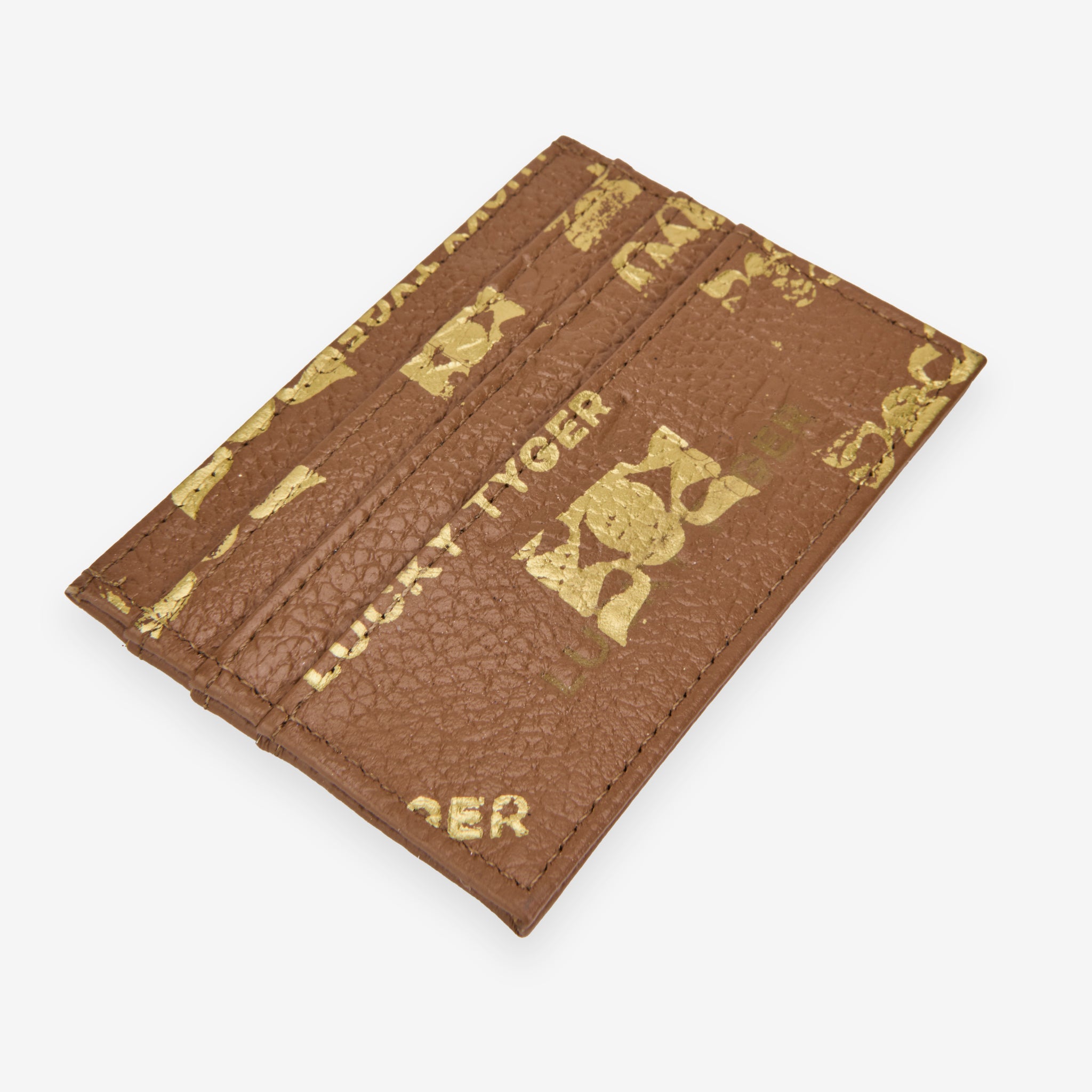 Tarjetero Estampado de Cuero Lichi