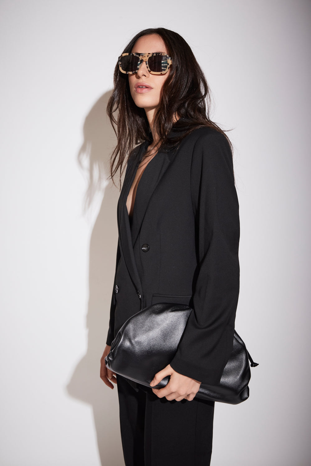 Leather Clutch Bag L