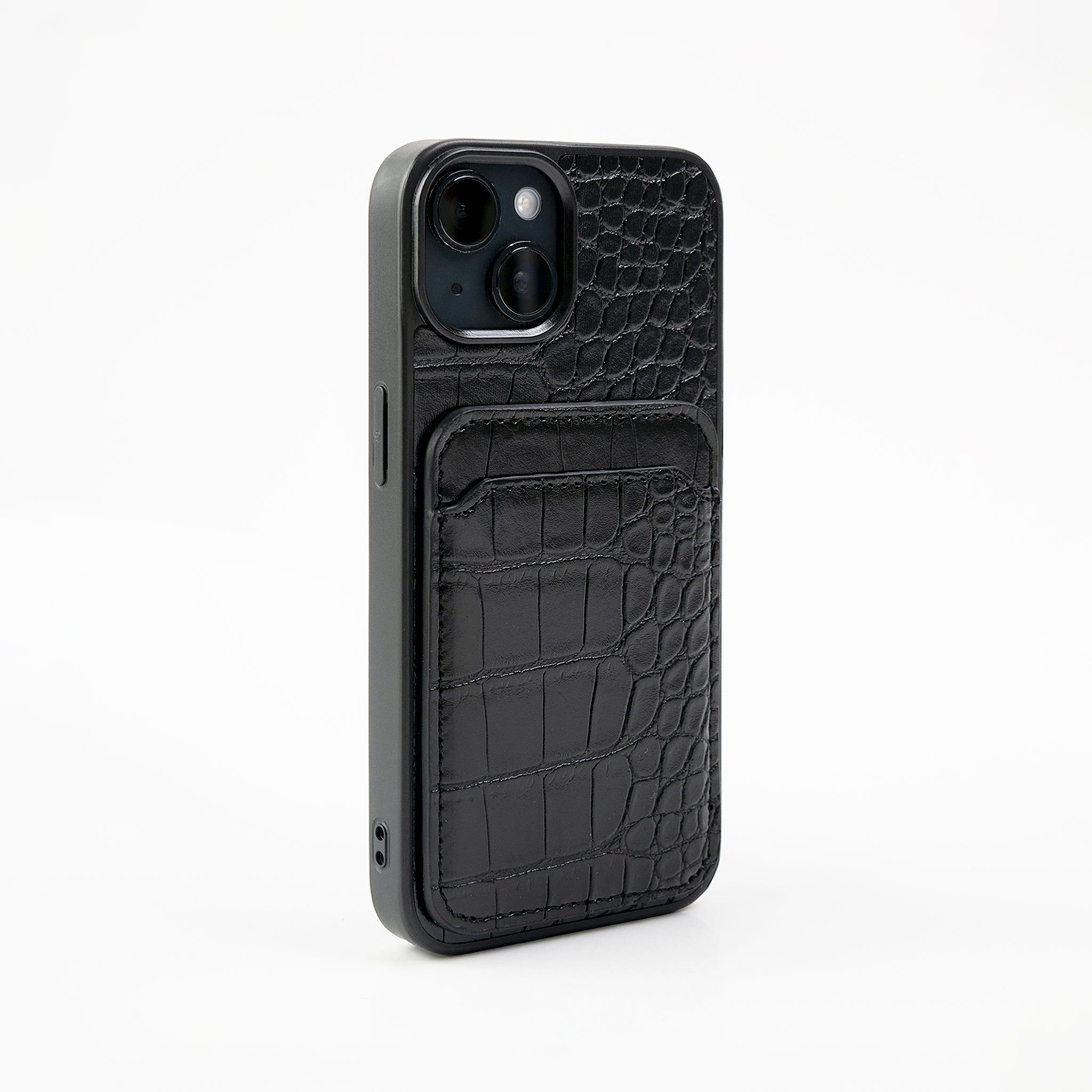 iPhone Case Cocodrilo con Tarjetero Negro Matte