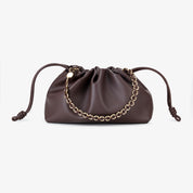 Bolsa Fruncida Cadena Cuero