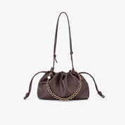Bolsa Fruncida Cadena Cuero