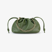 Bolsa Fruncida Cadena Cuero