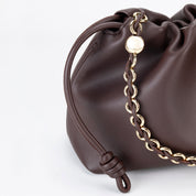 Bolsa Fruncida Cadena Cuero - Bolsas de Hombro | LUCKY TYGER