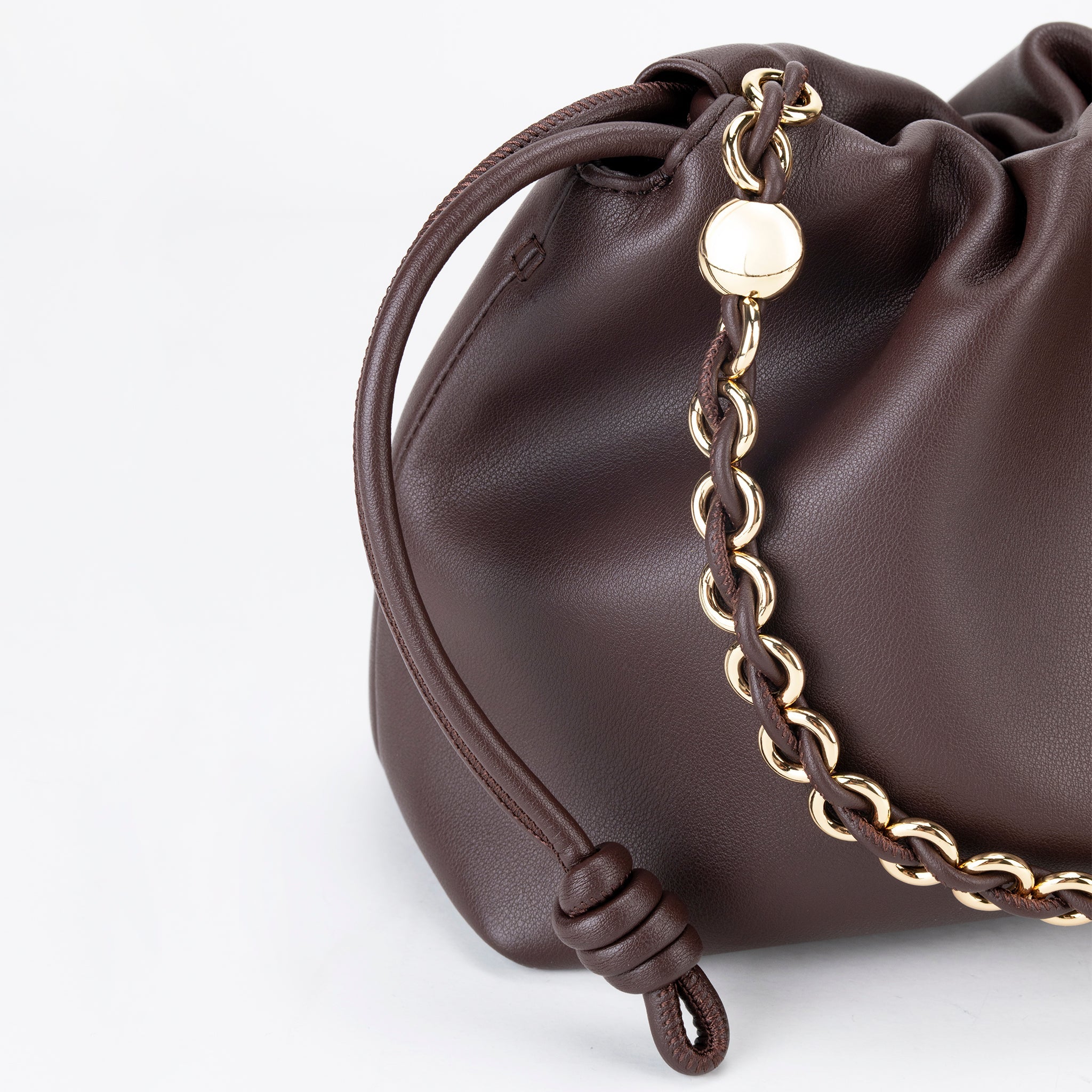 Bolsa Fruncida Cadena Cuero - Bolsas de Hombro | LUCKY TYGER