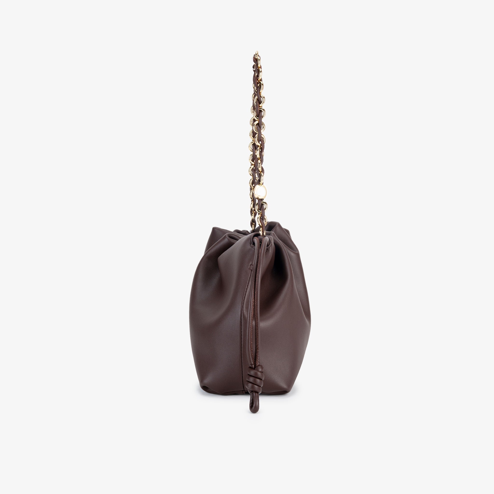 Bolsa Fruncida Cadena Cuero - Bolsas de Hombro | LUCKY TYGER