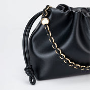 Bolsa Fruncida Cadena Cuero - Bolsas de Hombro | LUCKY TYGER