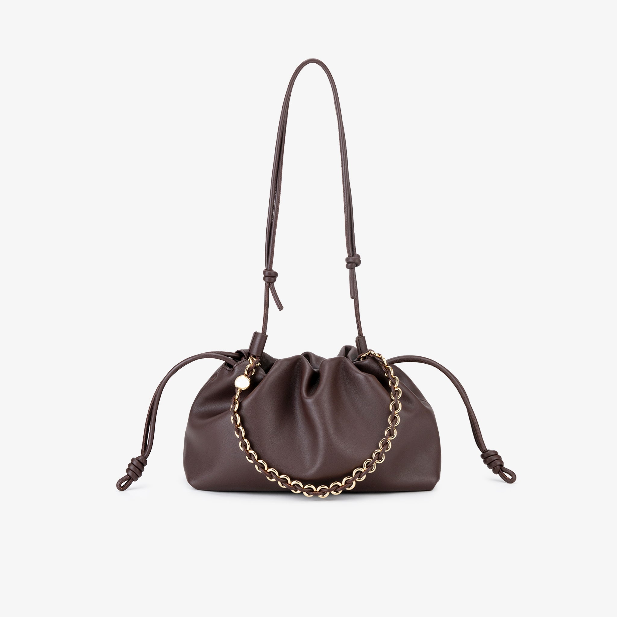 Bolsa Fruncida Cadena Cuero - Bolsas de Hombro | LUCKY TYGER