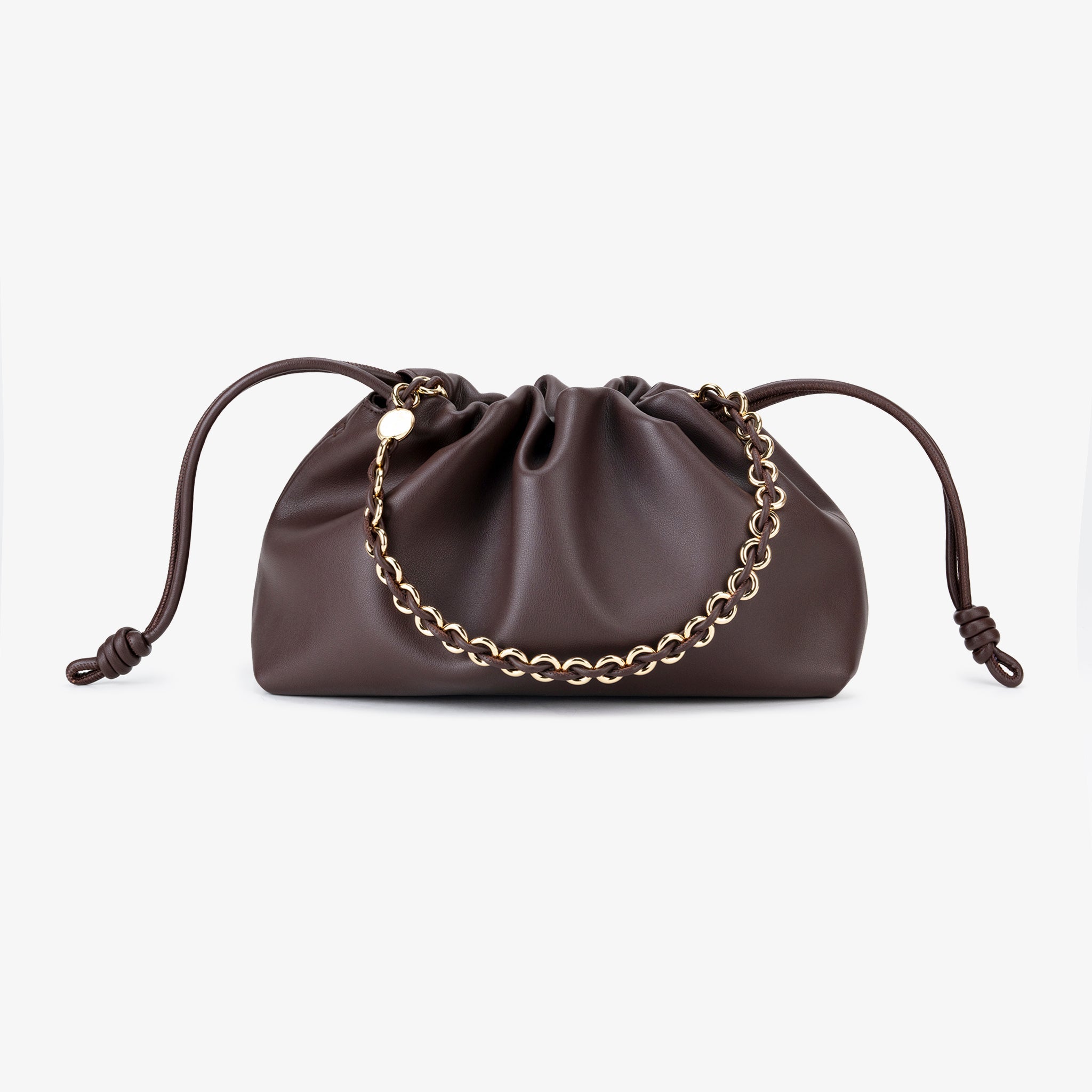 Bolsa Fruncida Cadena Cuero - Bolsas de Hombro | LUCKY TYGER