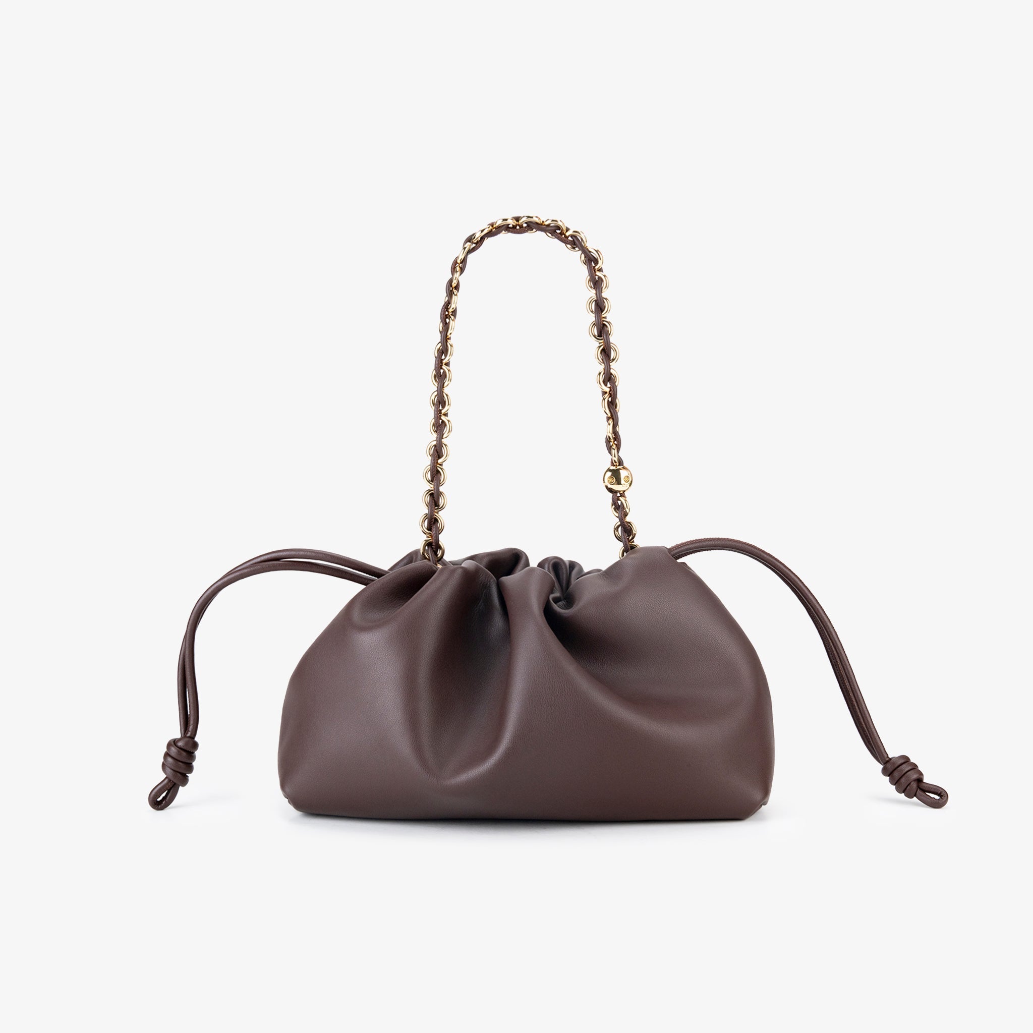 Bolsa Fruncida Cadena Cuero - Bolsas de Hombro | LUCKY TYGER