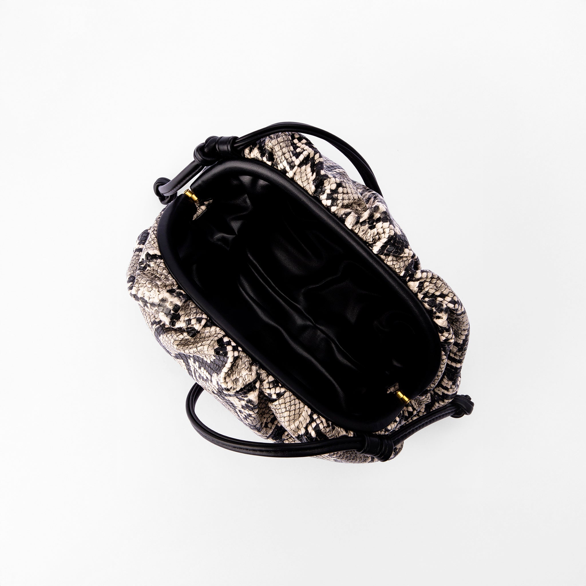 Clutch Fruncido Mini Piel Vegana Snake - Bolsos de Mano | LUCKY TYGER