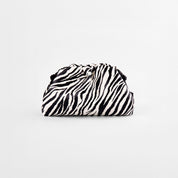 Clutch Fruncido Mini Piel Vegana Zebra - Bolsos de Mano | LUCKY TYGER
