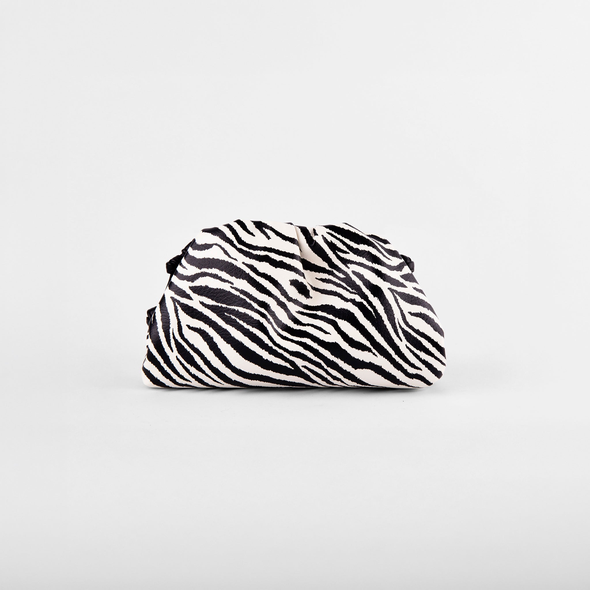 Clutch Fruncido Mini Piel Vegana Zebra - Bolsos de Mano | LUCKY TYGER
