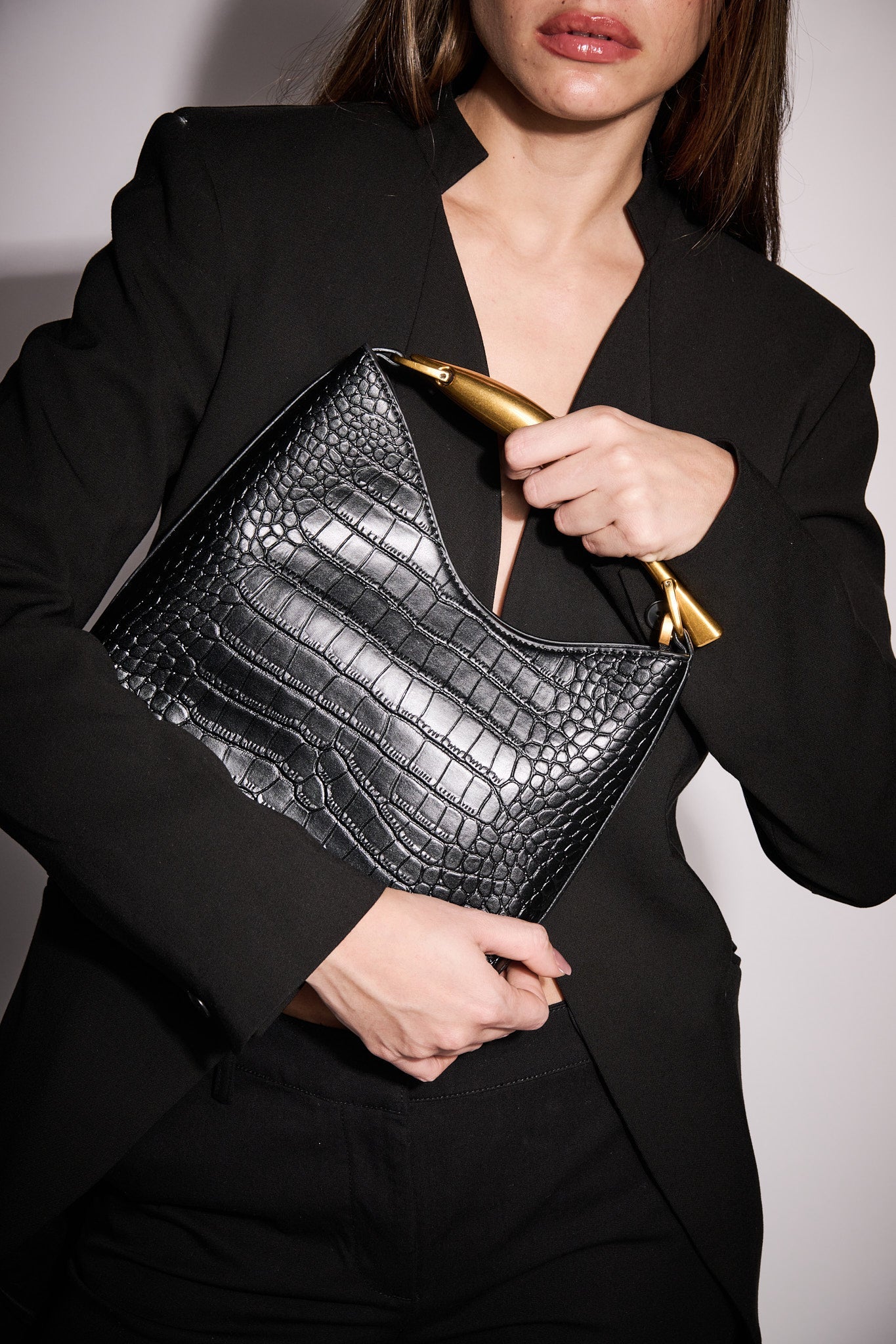 Croco Asa Metálica Piel Vegana - Bolsa Crossbody | LUCKY TYGER
