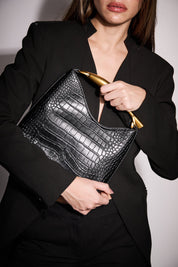 Croco Asa Metálica Piel Vegana - Bolsa Crossbody | LUCKY TYGER