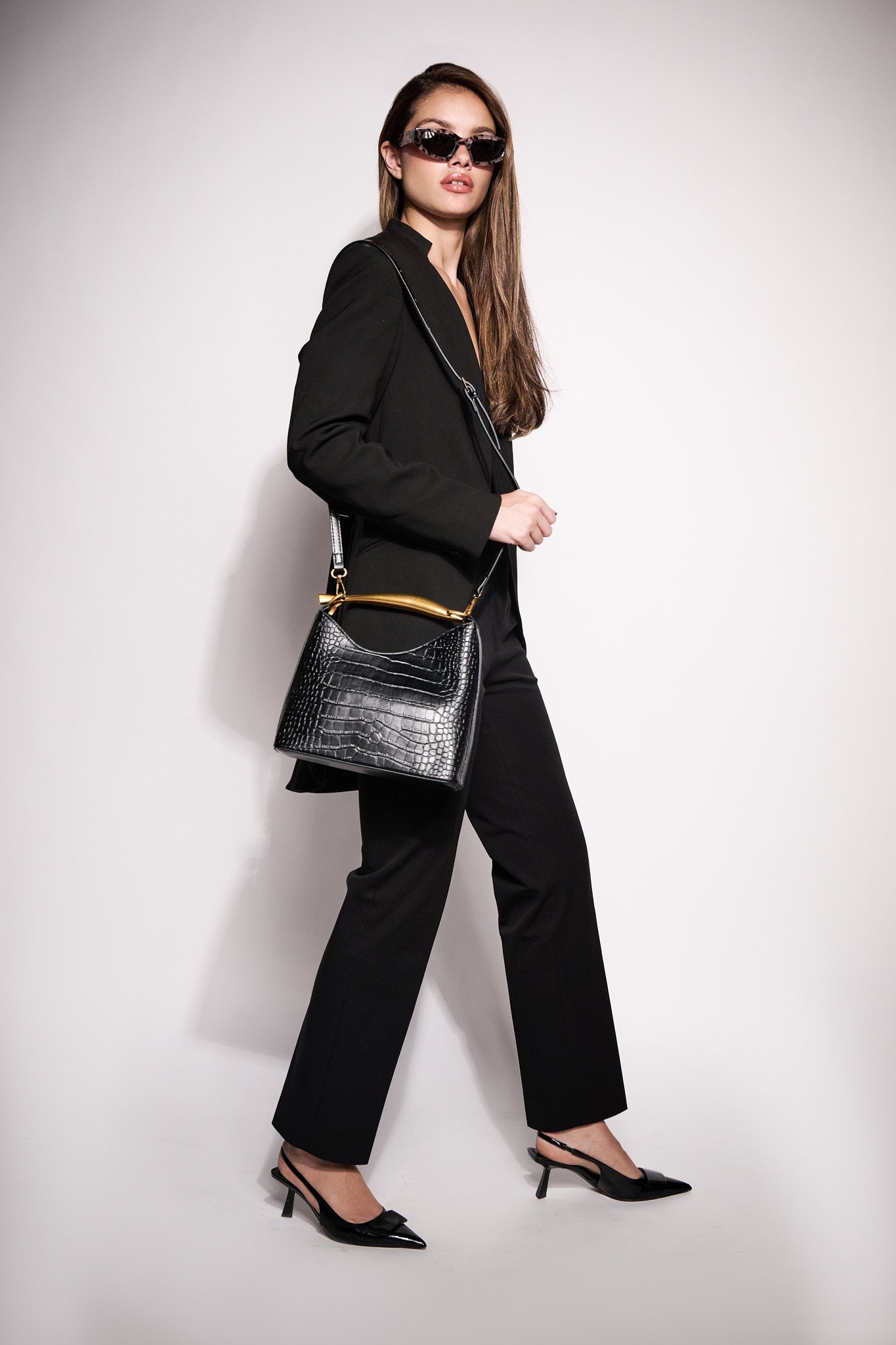 Croco Asa Metálica Piel Vegana - Bolsa Crossbody | LUCKY TYGER