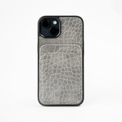 iPhone Case Cocodrilo con Tarjetero Gris - Fundas de Iphone | LUCKY TYGER