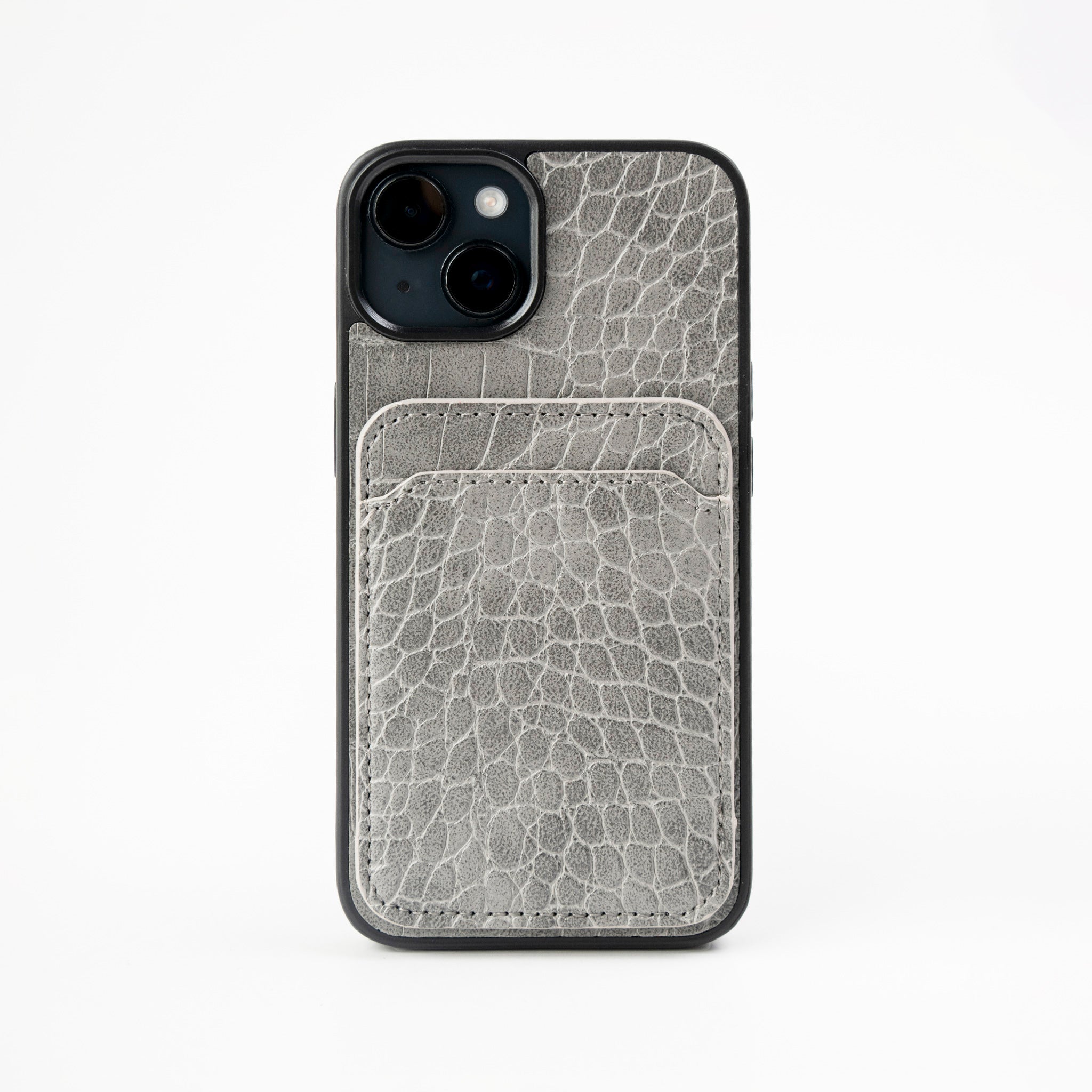 iPhone Case Cocodrilo con Tarjetero Gris - Fundas de Iphone | LUCKY TYGER