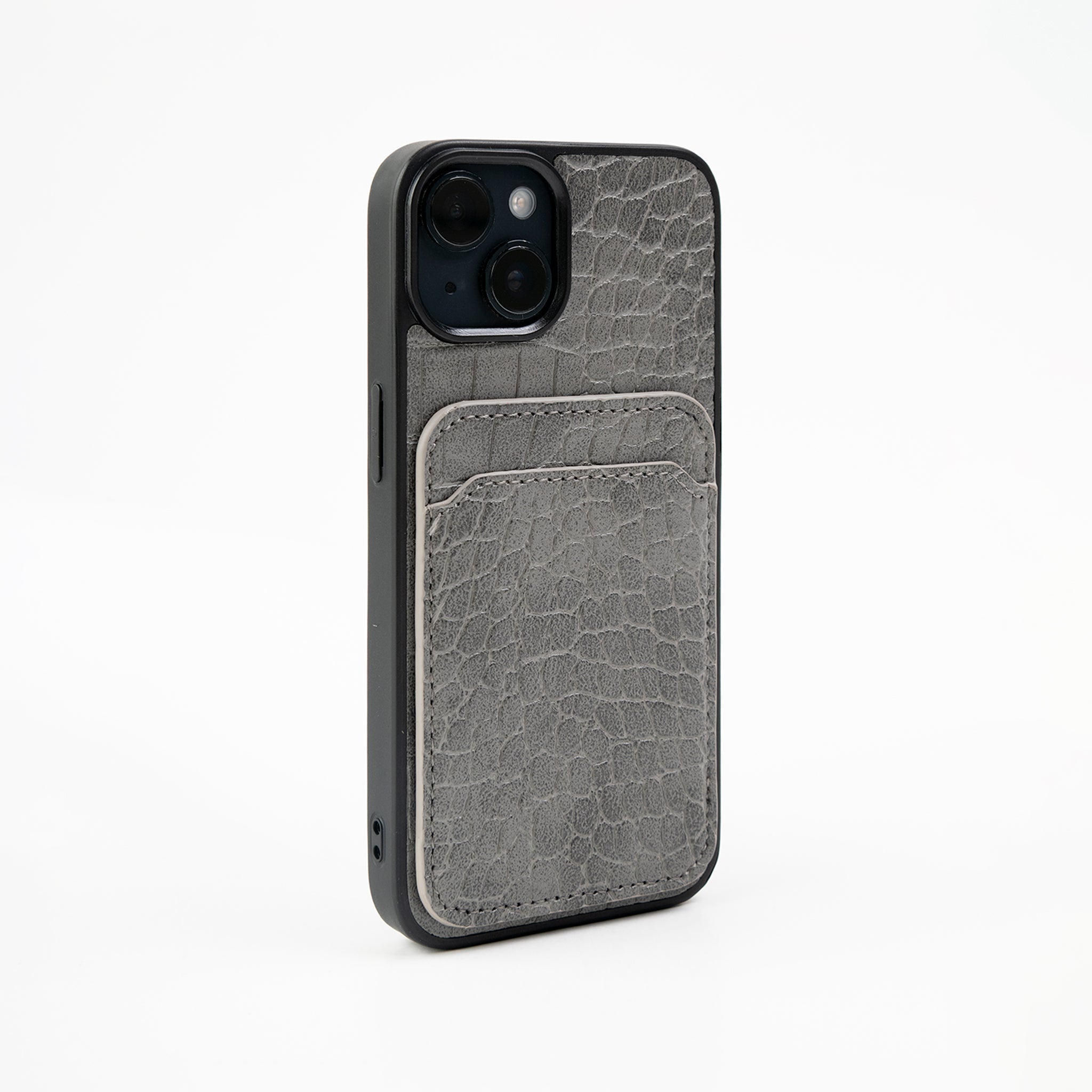 iPhone Case Cocodrilo con Tarjetero Gris - Fundas de Iphone | LUCKY TYGER