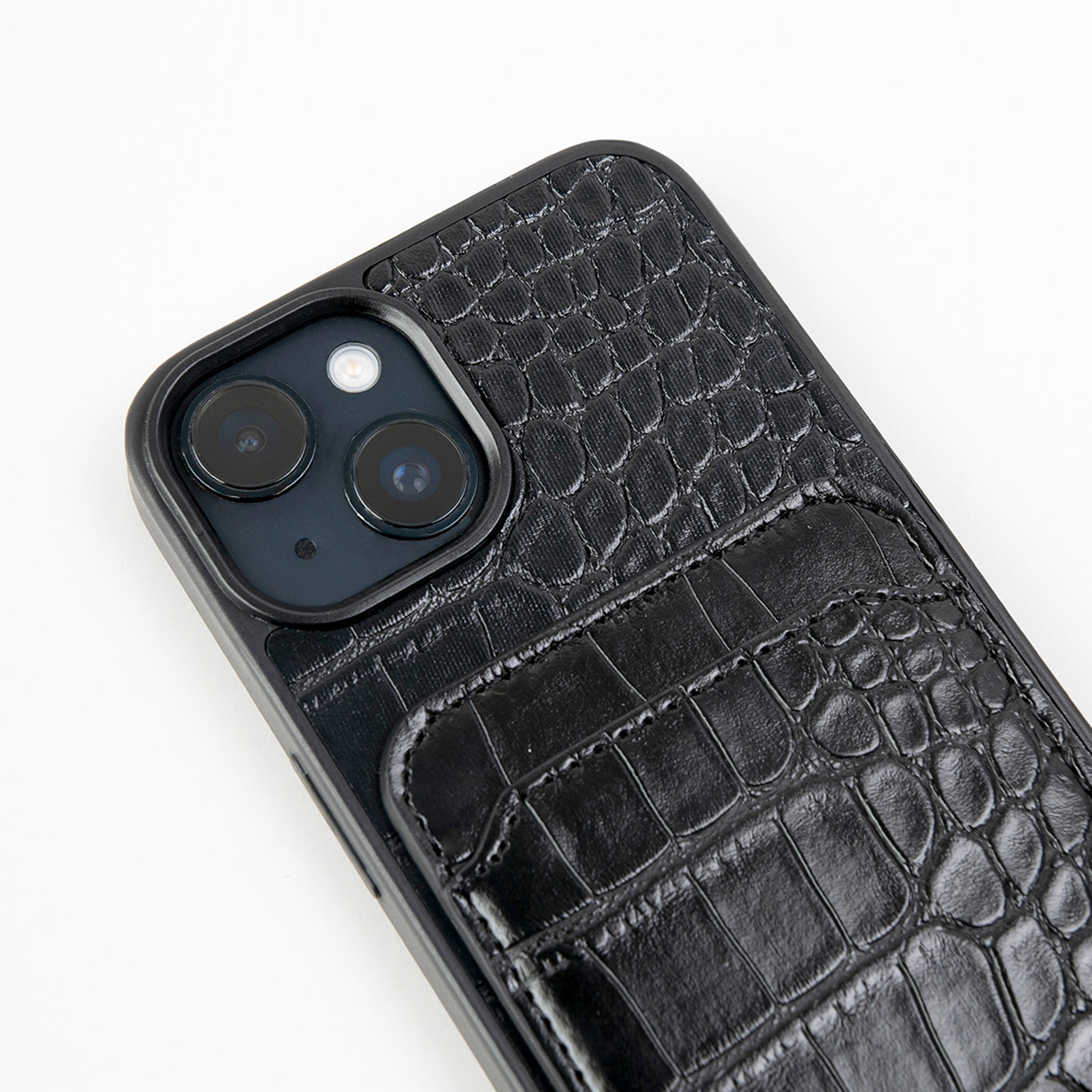 iPhone Case Cocodrilo con Tarjetero Negro Matte - Fundas de Iphone | LUCKY TYGER