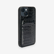 iPhone Case Cocodrilo con Tarjetero Negro - LUCKY TYGER