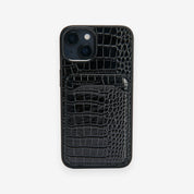 iPhone Case Cocodrilo con Tarjetero Negro - LUCKY TYGER