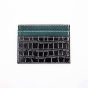 Tarjetero de Cuero Color Block Cocodrilo - LUCKY TYGER