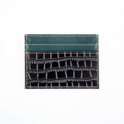 Tarjetero de Cuero Color Block Cocodrilo - LUCKY TYGER