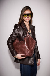Trenza Maxi Tote Cuero Natural - Tote Bags | LUCKY TYGER